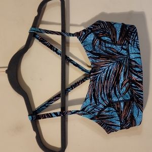 Georgeous Lululemon rise and run bra palm tree print size 8